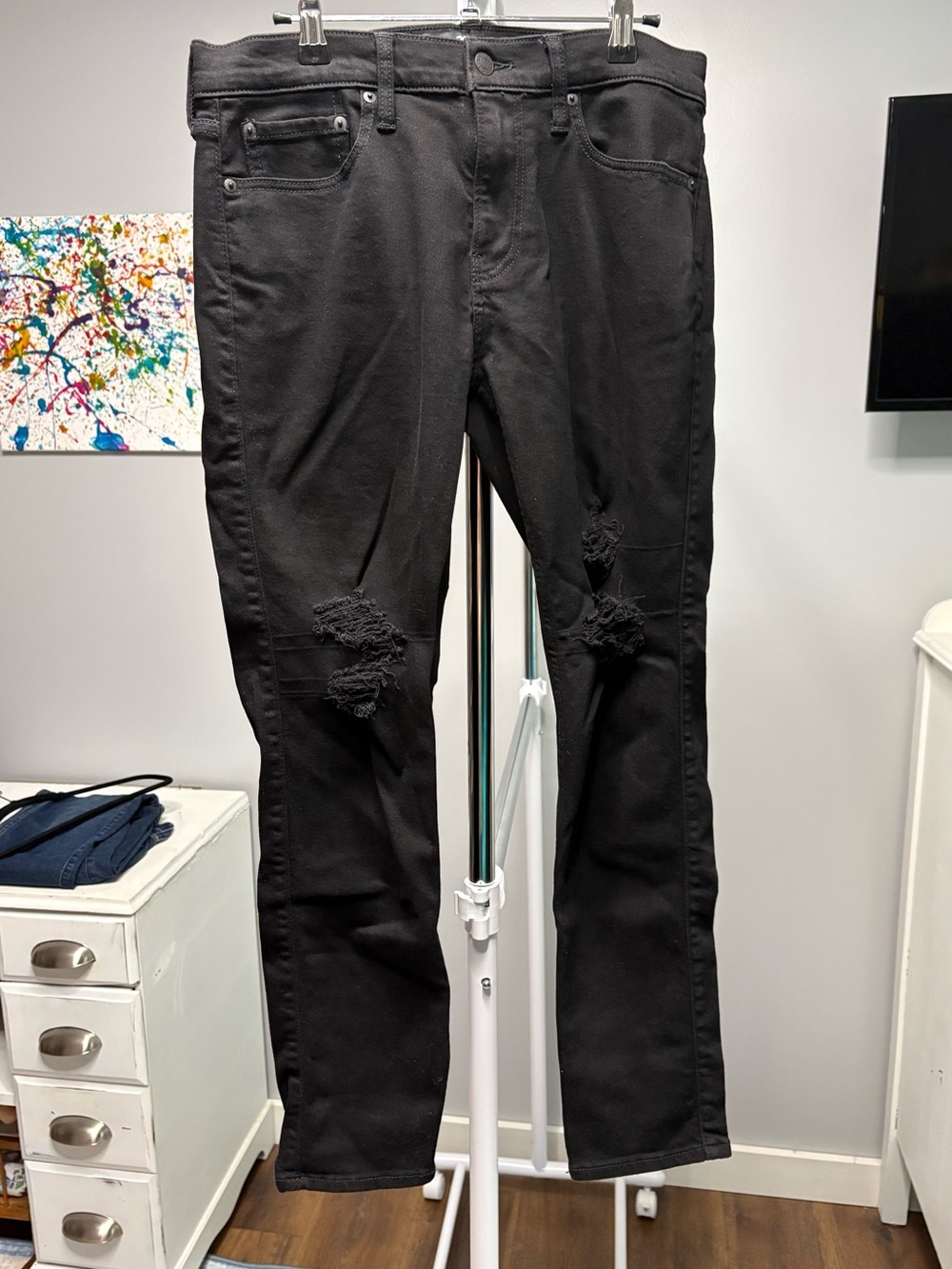 Hollister Black Slim Distressed Jeans